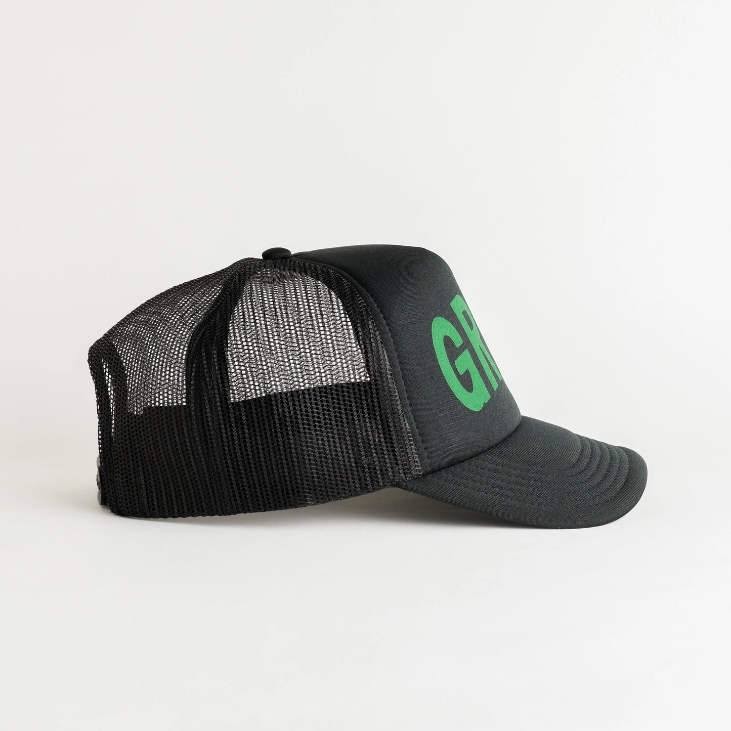 Green Trucker Hat - Black | Final Sale