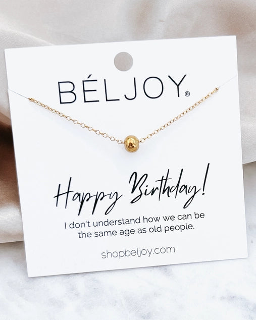 Happy Birthday Gift Necklace - Single Bead