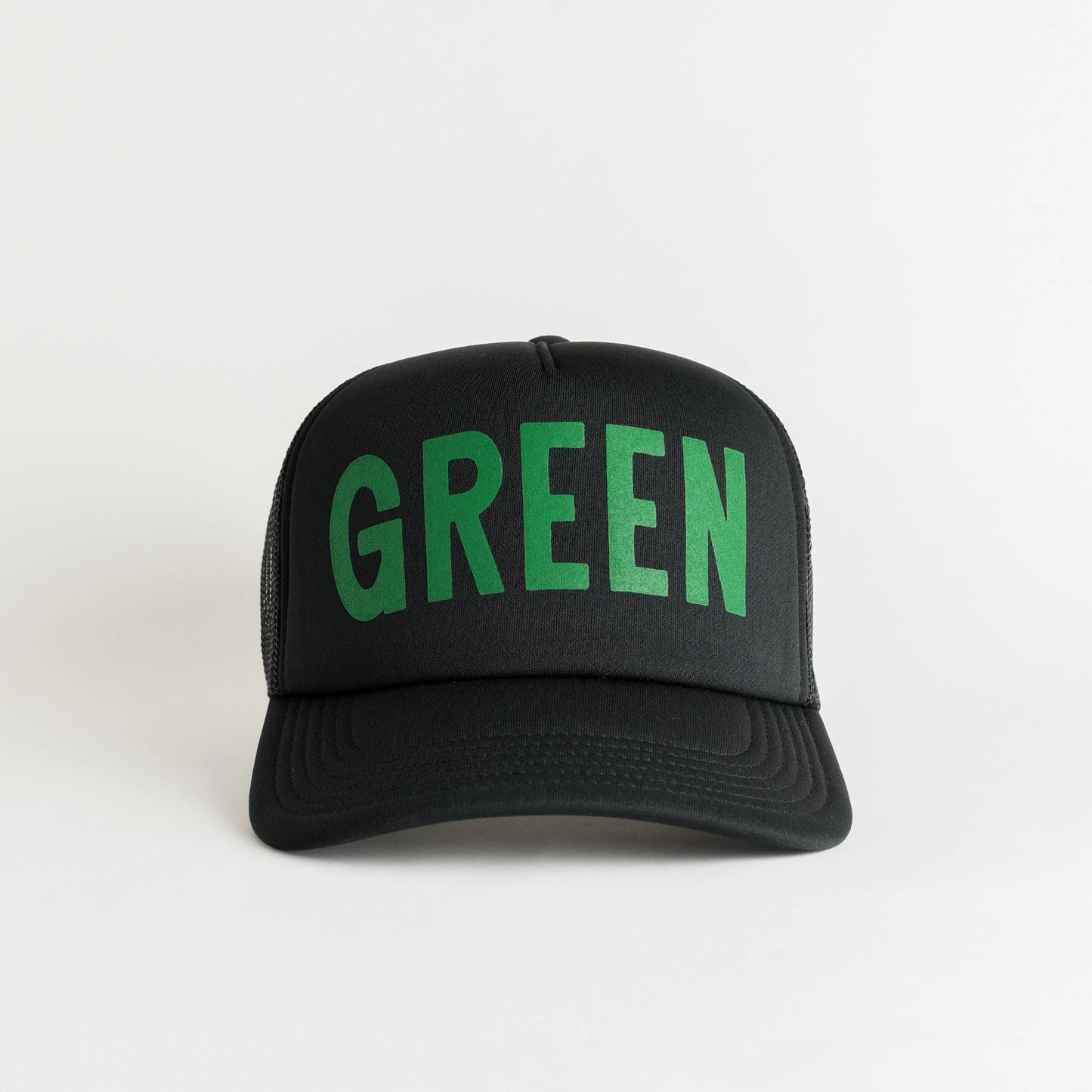 Green Trucker Hat - Black