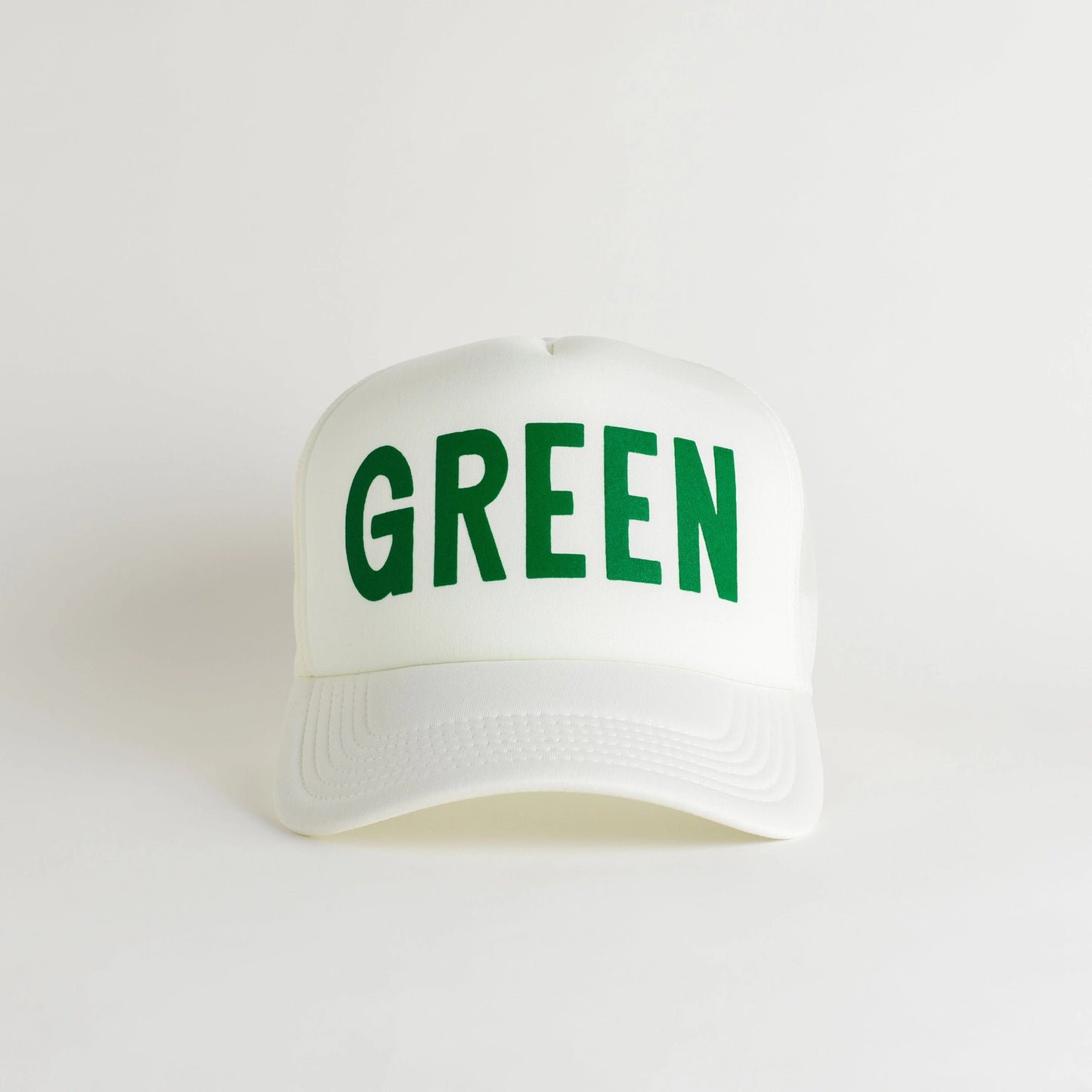 Green Trucker Hat - Snow