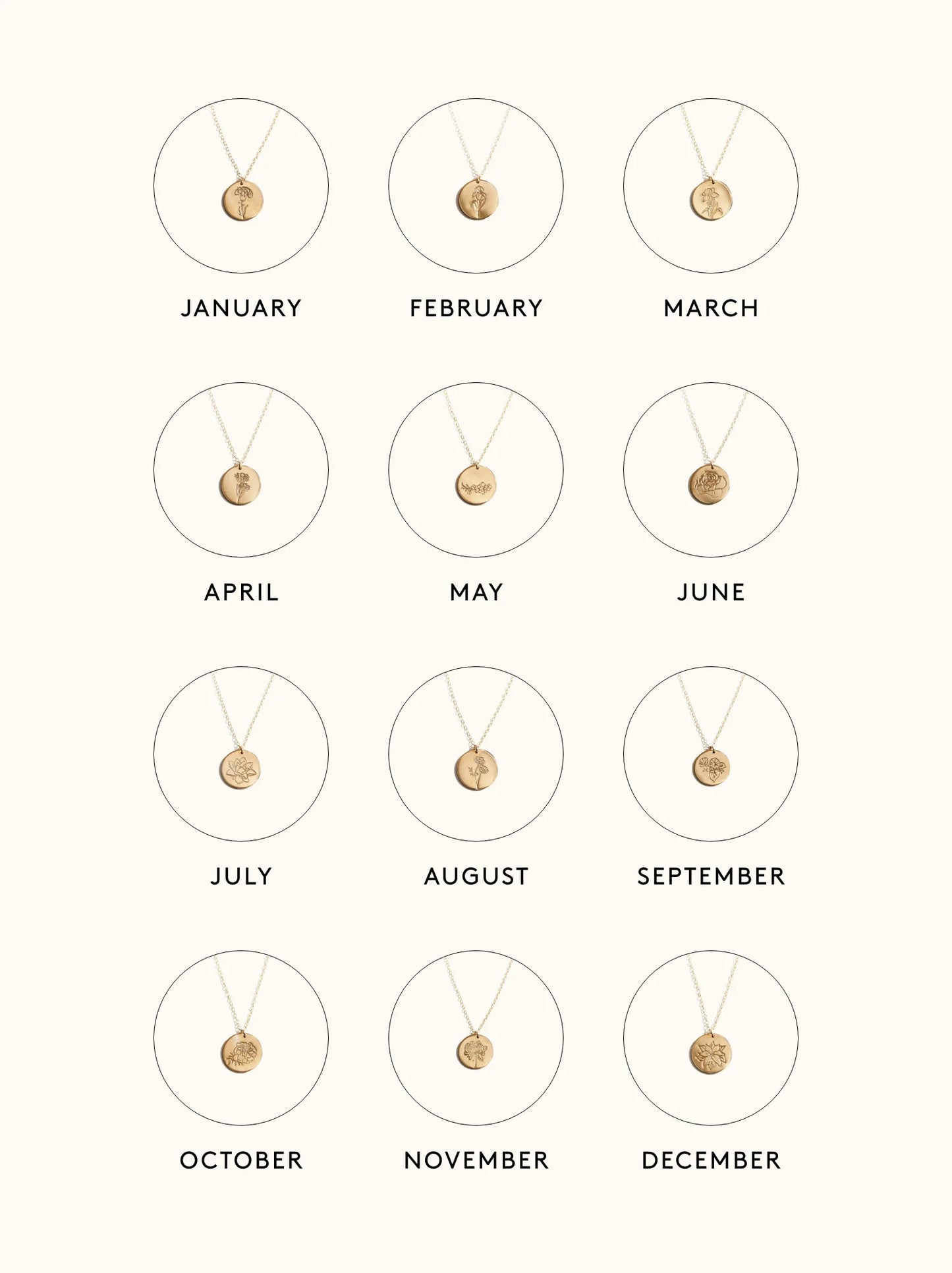 Floral Birth Month Necklace