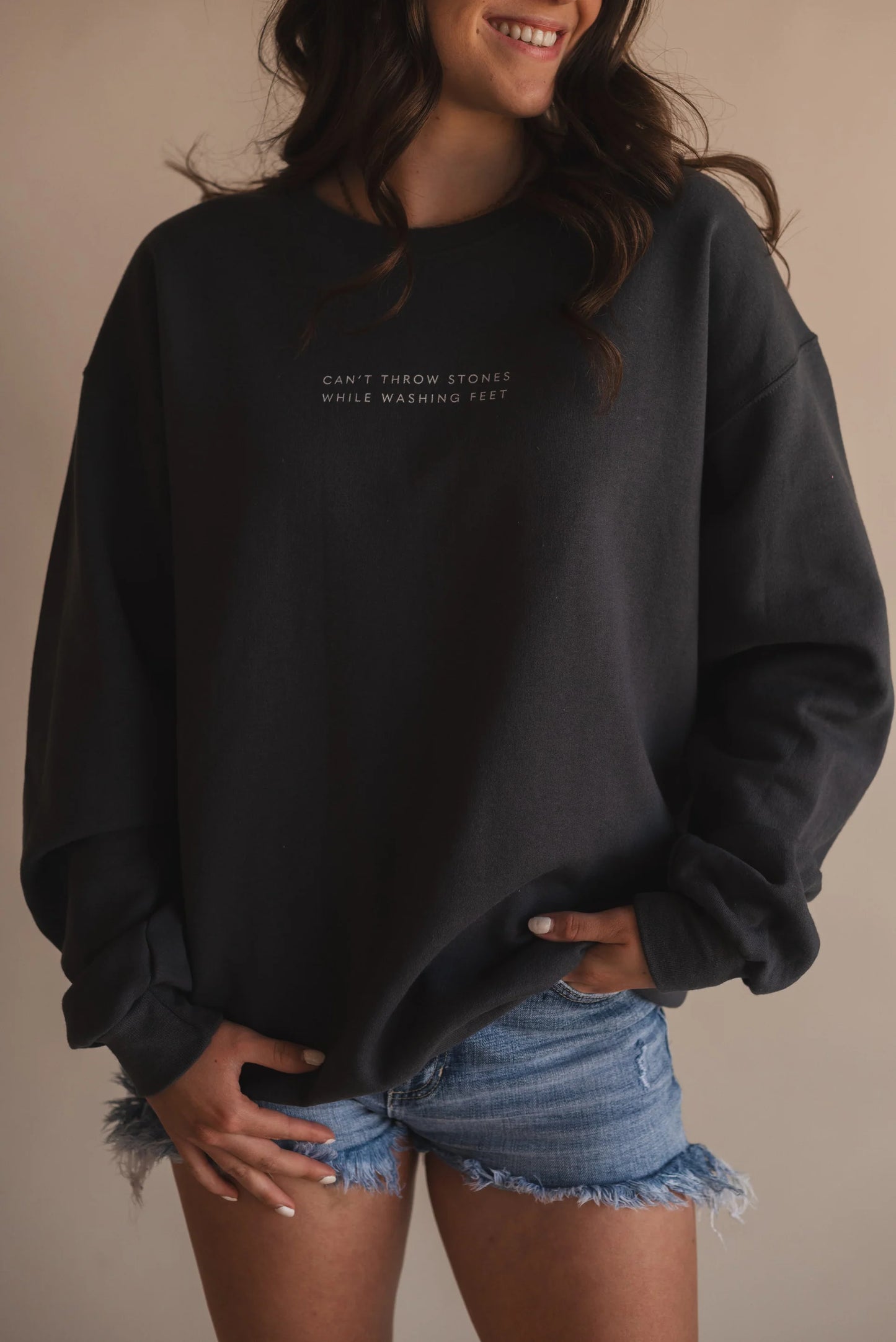 Can't Throw Stones Pullover - Charcoal