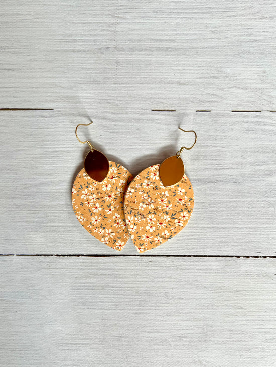 Cora Leather Earrings - Gold Plated Hardware - Multiple Colors Available