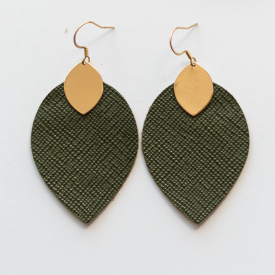 Cora Leather Earrings - Gold Plated Hardware - Multiple Colors Available
