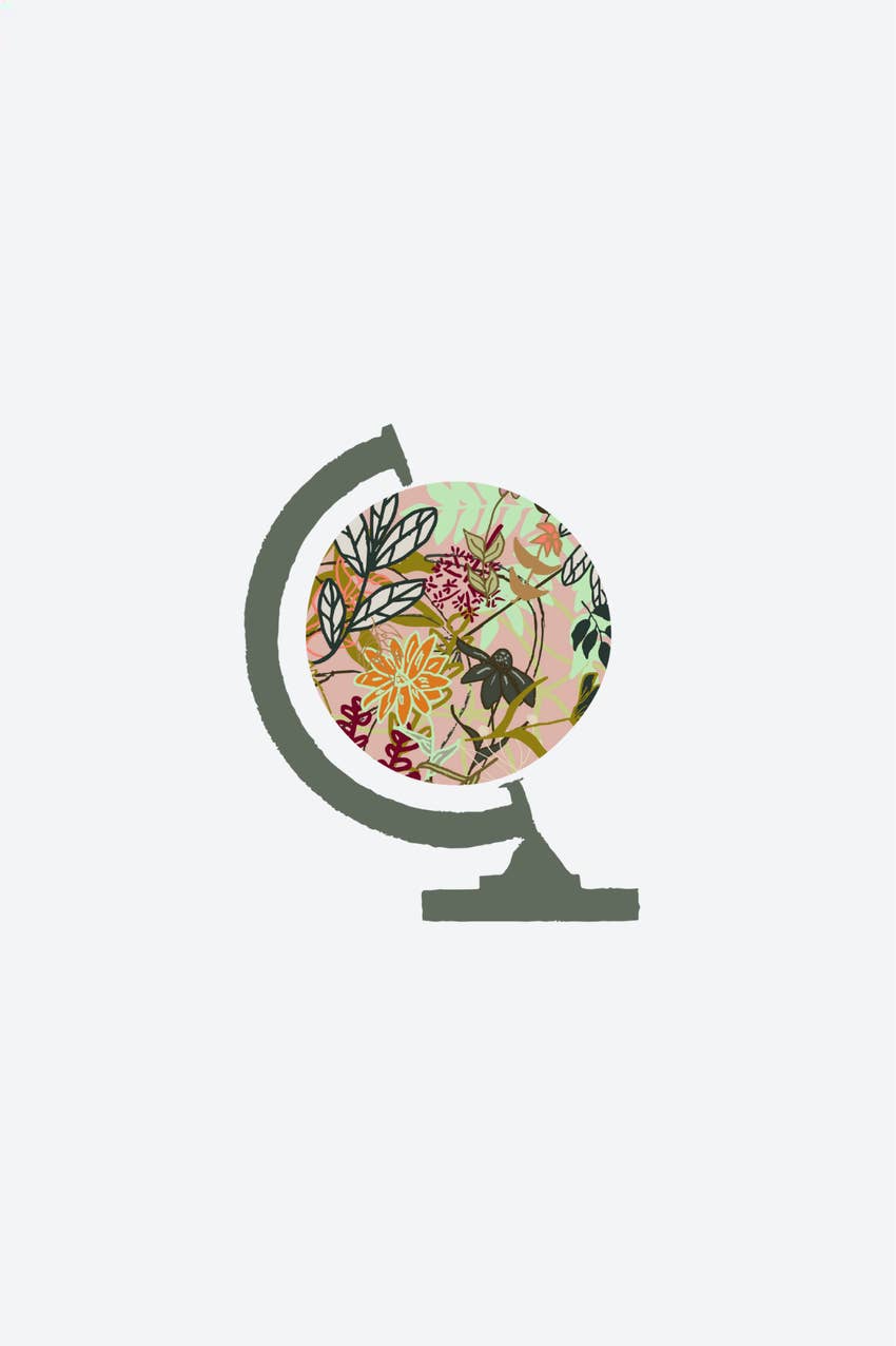 Floral Globe Sticker