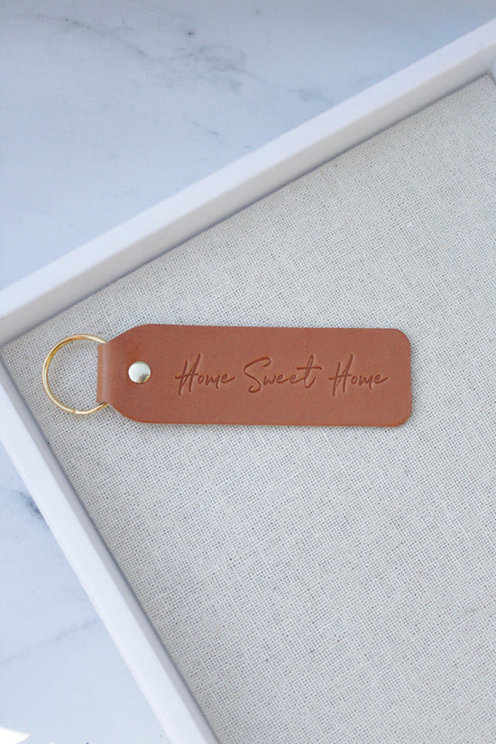 Home Sweet Home Leather Keychain - Multiple Variations Available