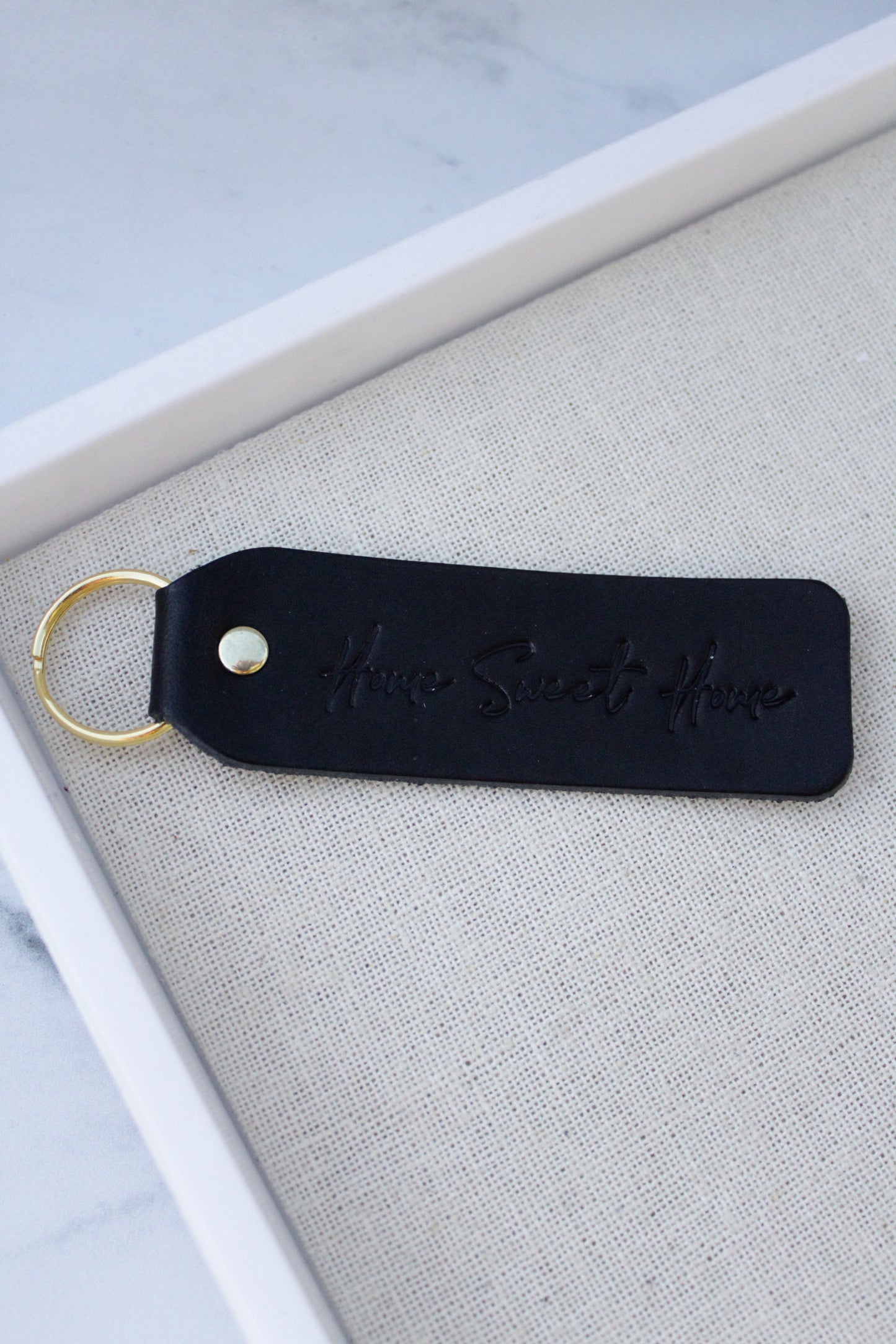 Home Sweet Home Leather Keychain - Multiple Variations Available