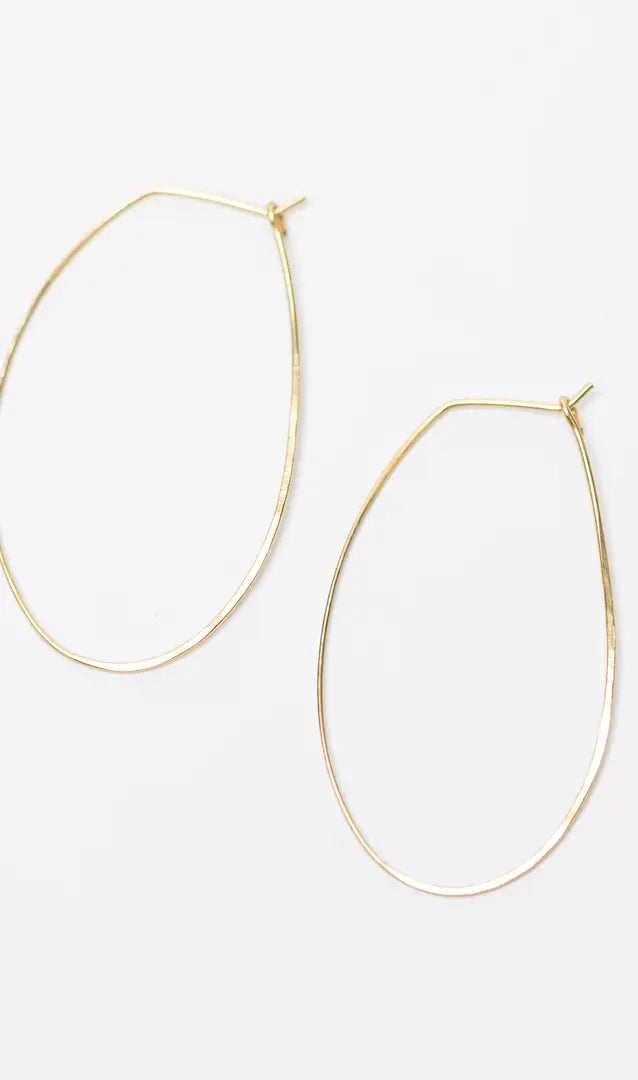 Azmera Hammered Brass Loop Earrings