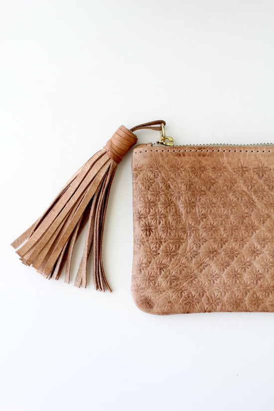 Stamped Leather Zipper Pouch