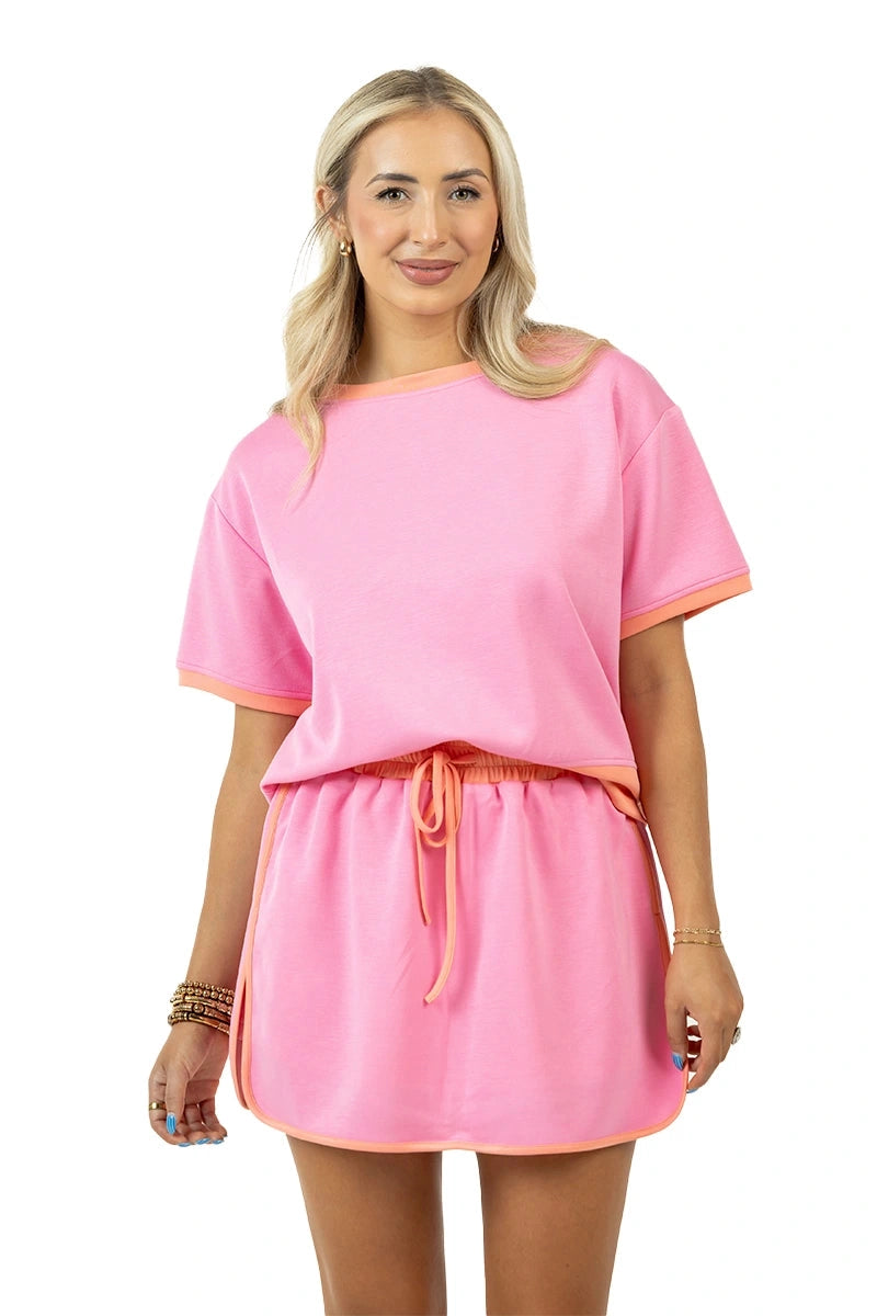 Pink & Orange Scuba Skort