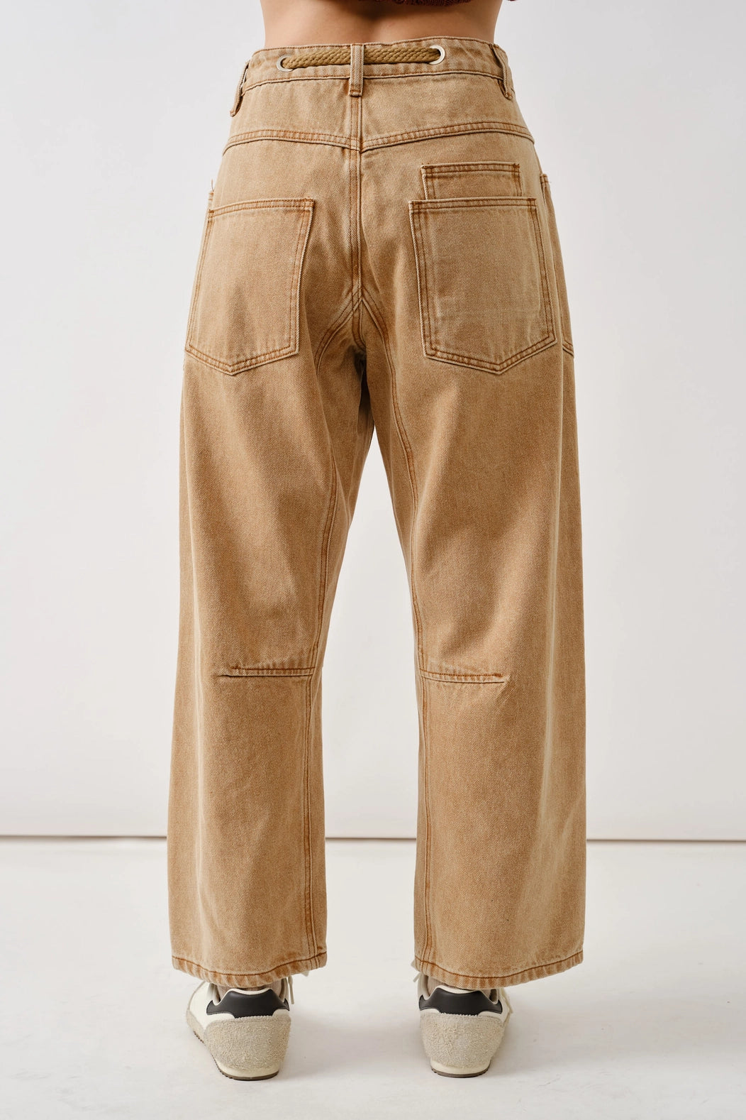 Barrel Denim Drawstring Pants | Camel