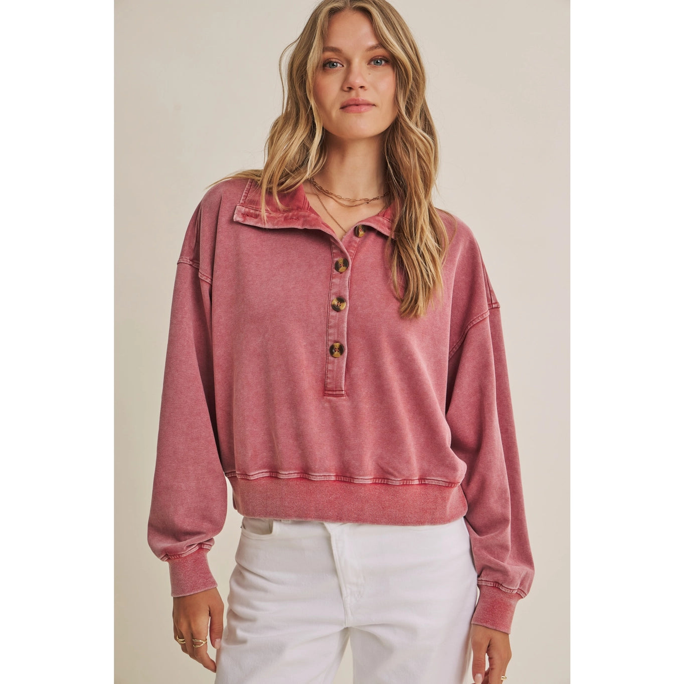 Campfire Sky Nostalgic Mineral-Washed Terry Pullover