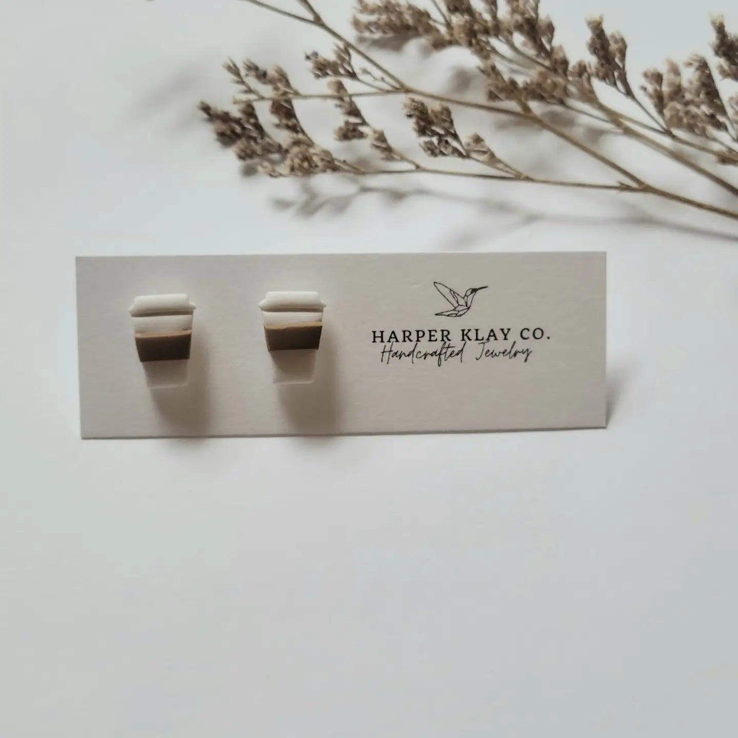 The Coffee Studs - Polymer Clay Earrings