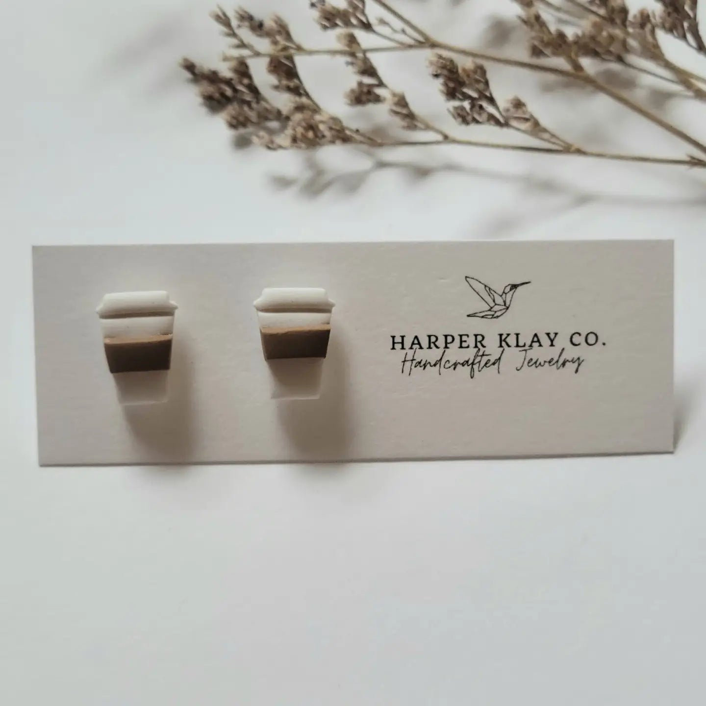 The Coffee Studs - Polymer Clay Earrings