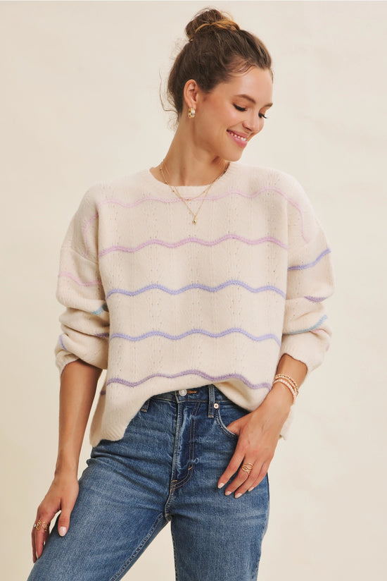 Eco-Conscious Scallop Sweater | Beige