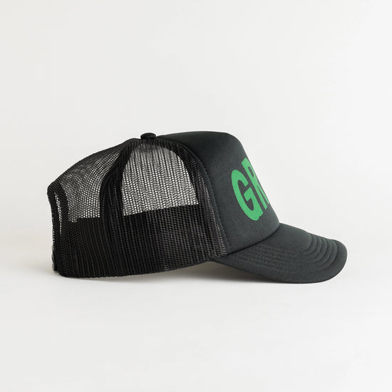 Green Trucker Hat - Black