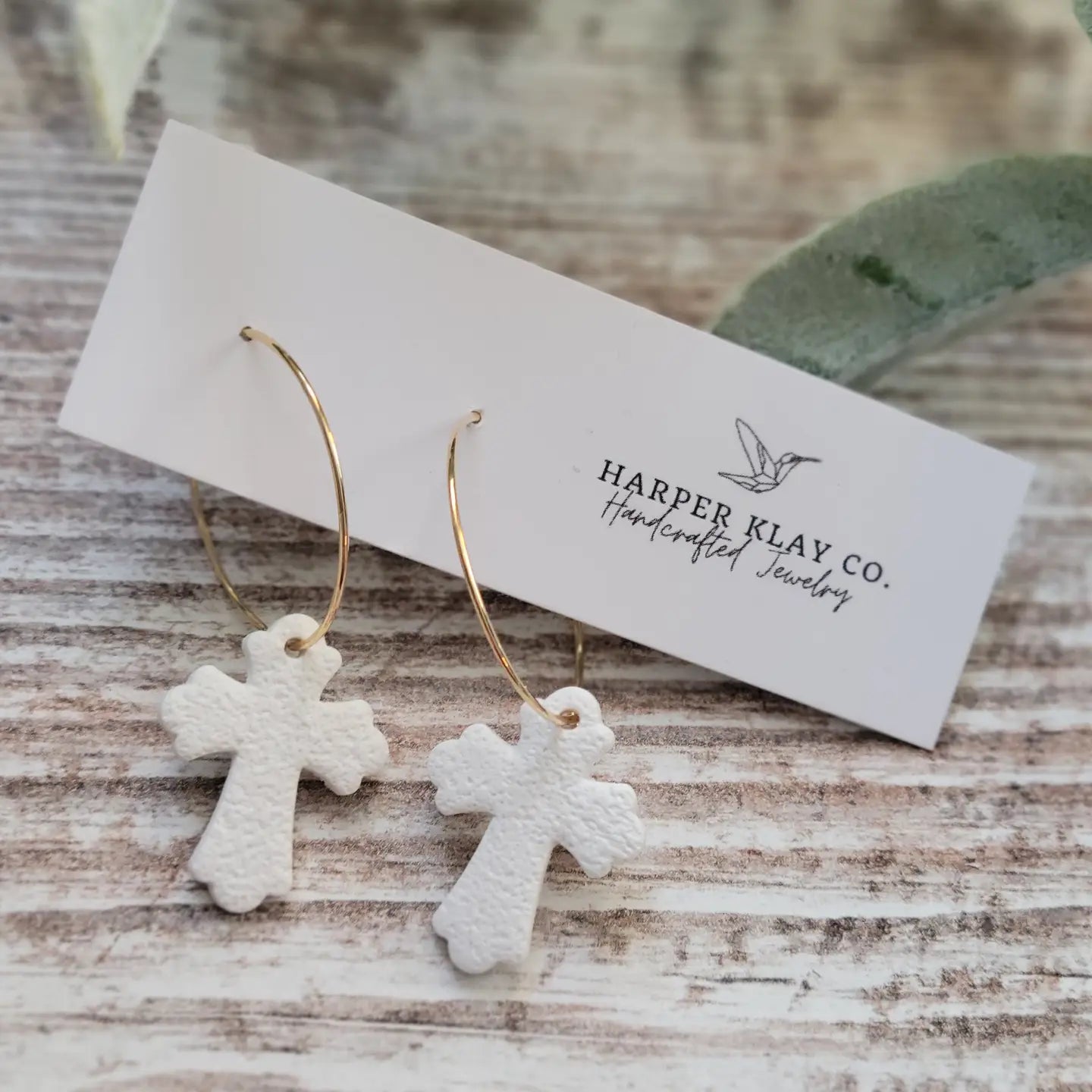 The Cross Hoops - Polymer Clay Hoop Earrings