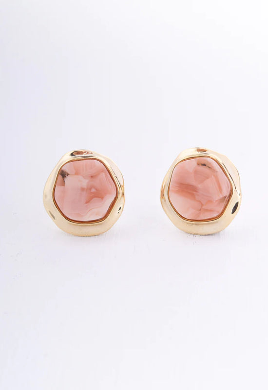 Opal Studs in Iridescent Pink