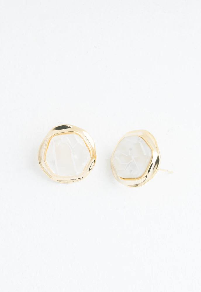 Load image into Gallery viewer, Opal Studs in Iridescent Ivory
