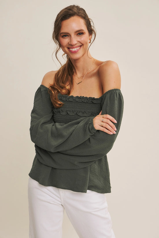 Convertible Smocked Babydoll Blouse