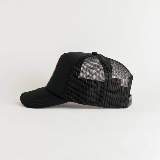 Four Leaf Clover Black Trucker Hat