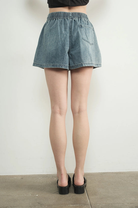 Denim Drawstring Shorts