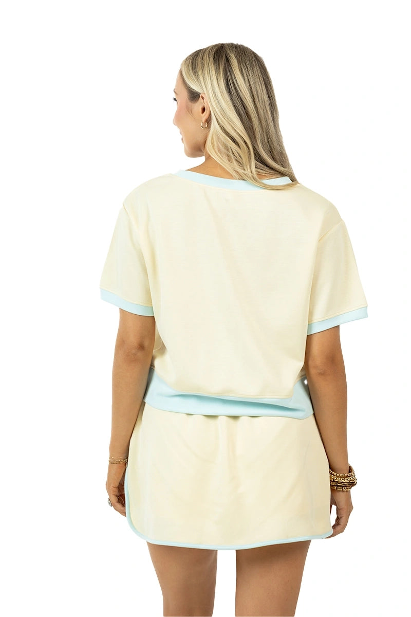 Yellow & Blue Scuba Top