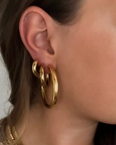 Load image into Gallery viewer, Ethel Hoop Earrings - Multiple Sizes Available
