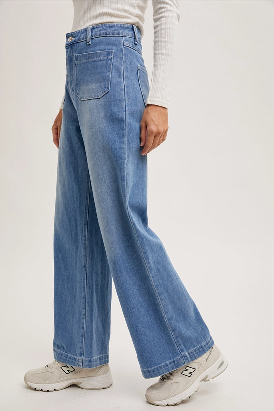 High Rise Wide Leg Denim Jeans