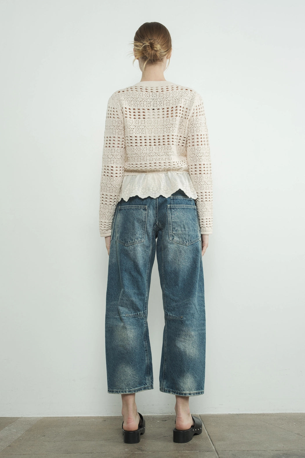 Barrel Denim Drawstring Pants | Medium Wash