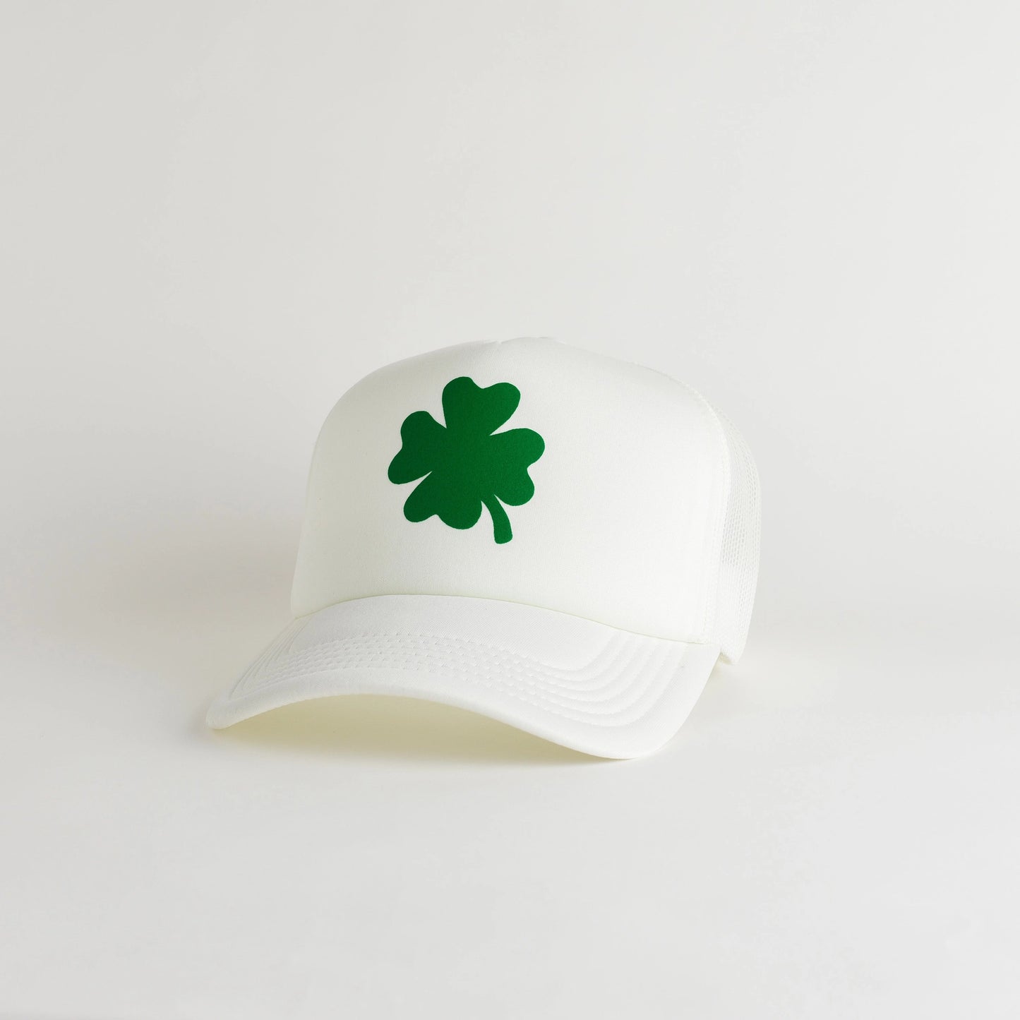 Load image into Gallery viewer, Four Leaf Clover Snow Trucker Hat
