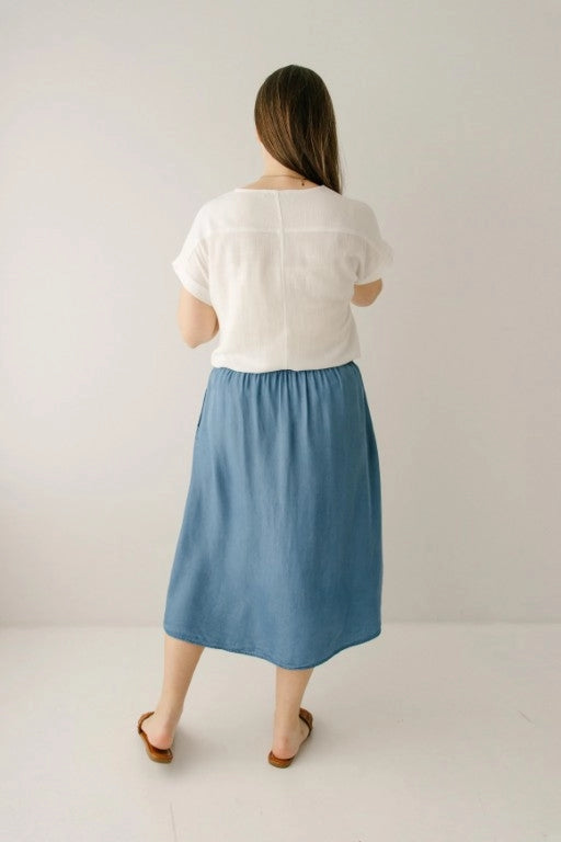 Chambray Midi Skirt