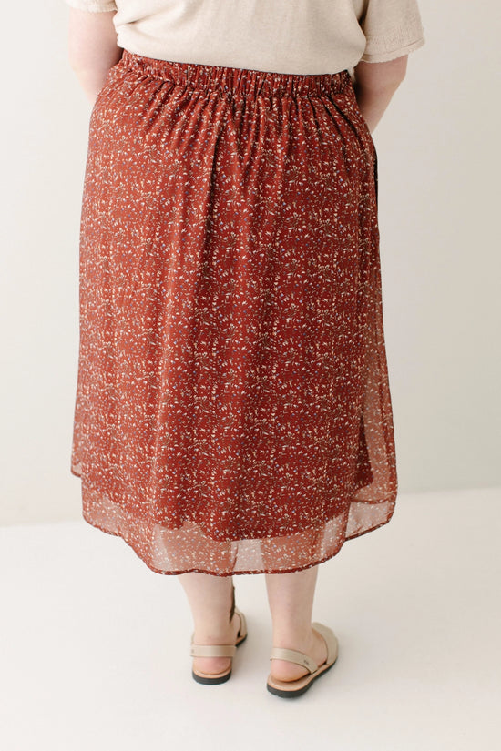Chiffon Floral Midi Skirt