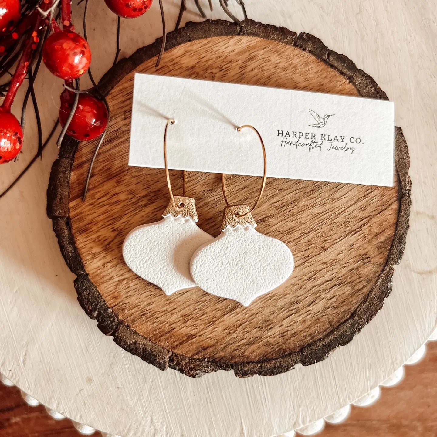 The Ornament Set - Polymer Clay Christmas Hoop Earrings
