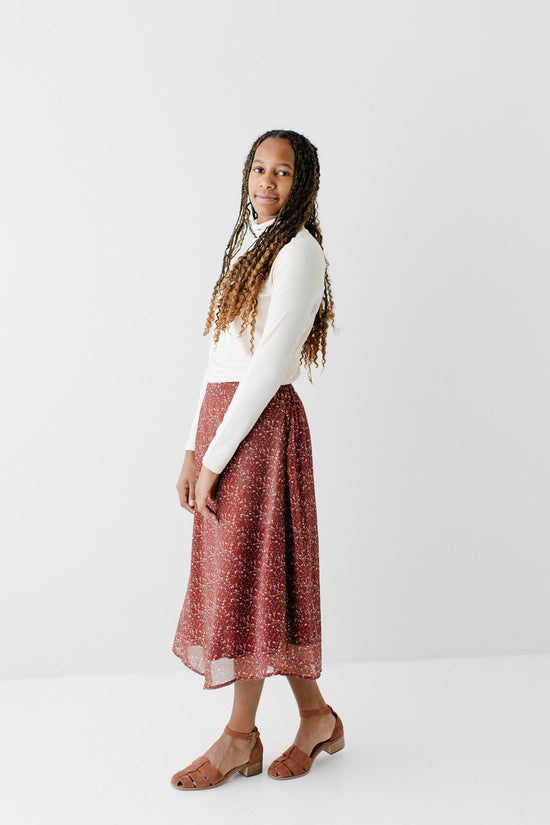 Chiffon Floral Midi Skirt