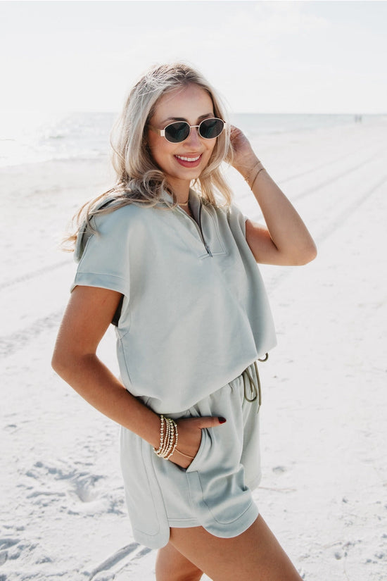 Seafoam Scuba Quarter Zip Top