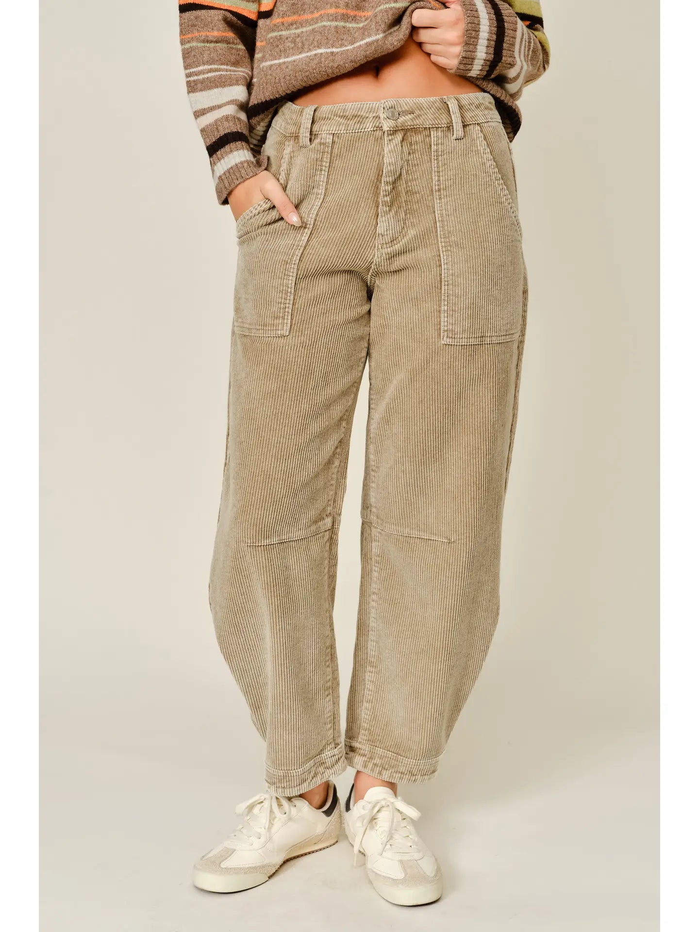 Corduroy Relax Fit Barrel Pants