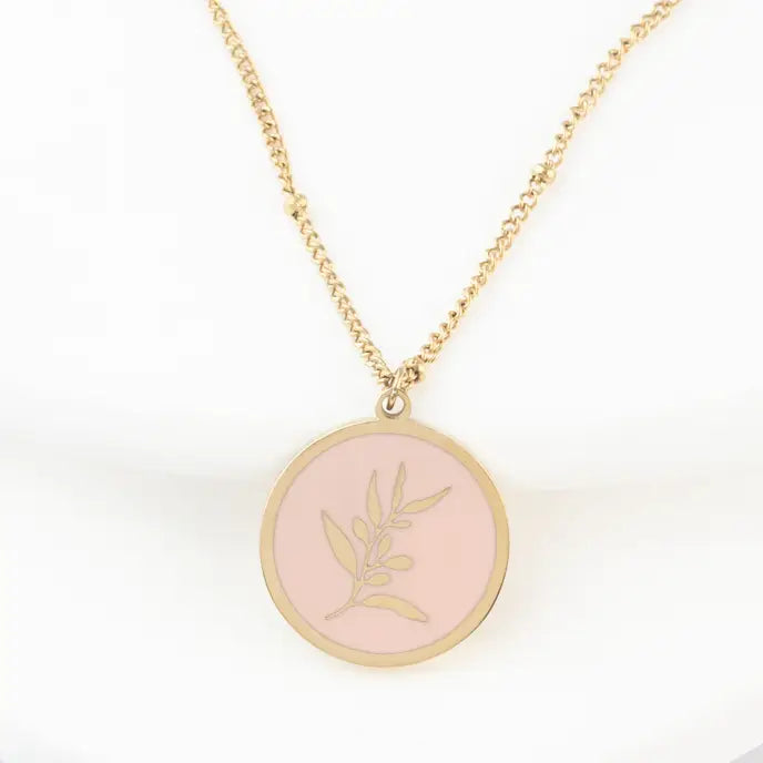 Resilience Leaf Necklace - Pink