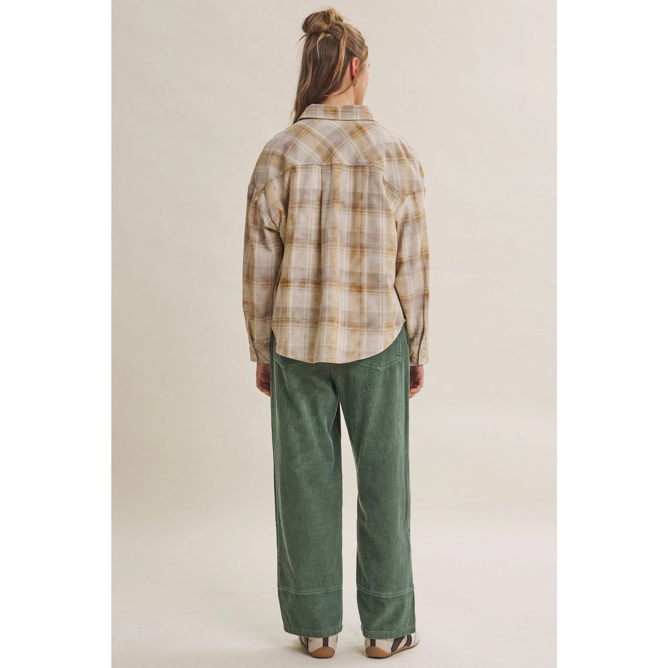 Western Casual Plaid Button-Down Shacket with Pockets
