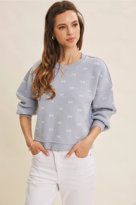 Jacquard Balloon Sleeve Sweater