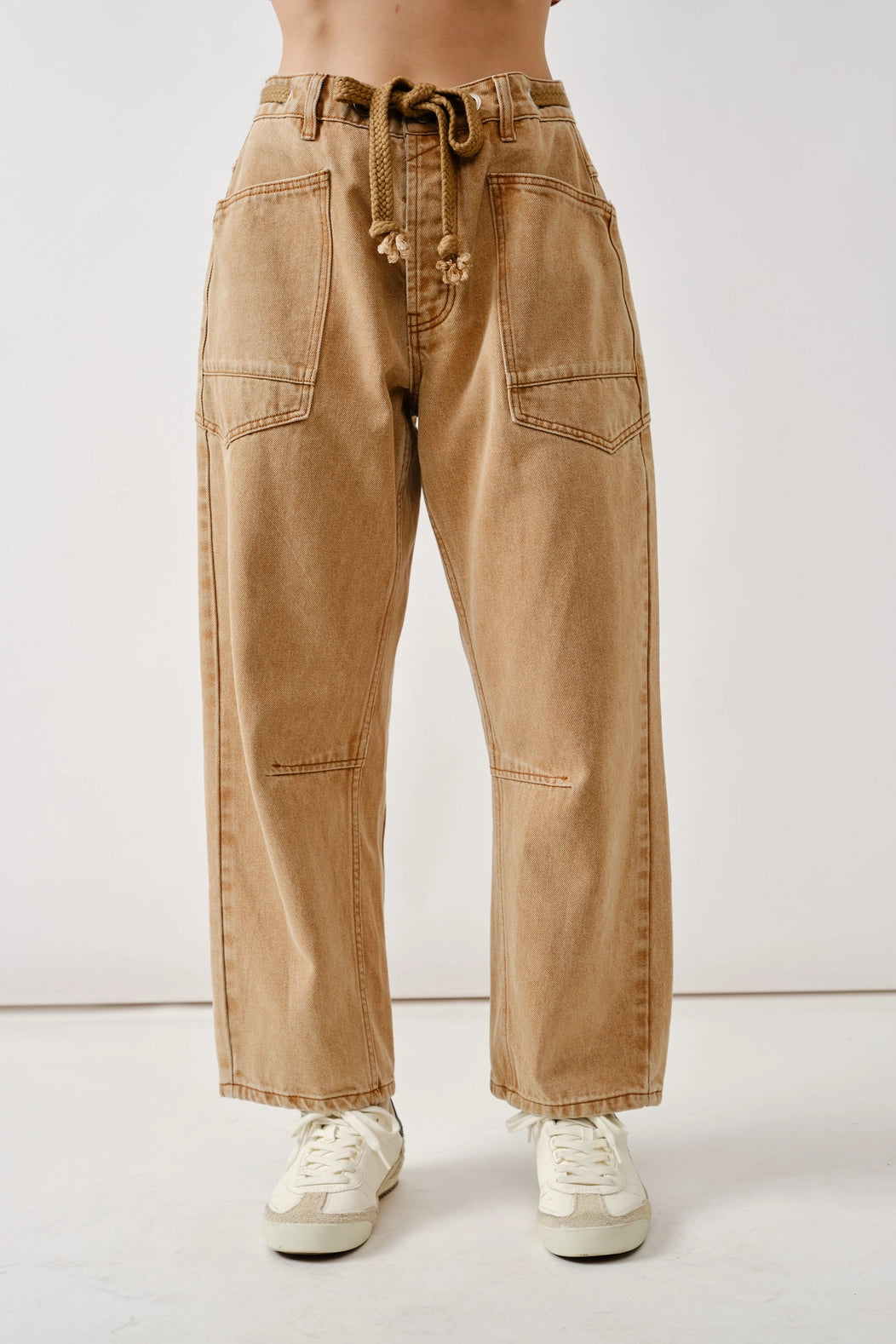 Barrel Denim Drawstring Pants | Camel