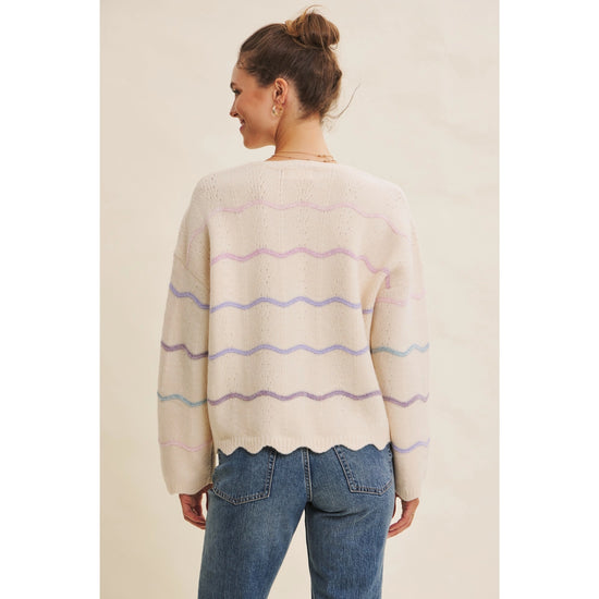 Eco-Conscious Scallop Sweater | Beige