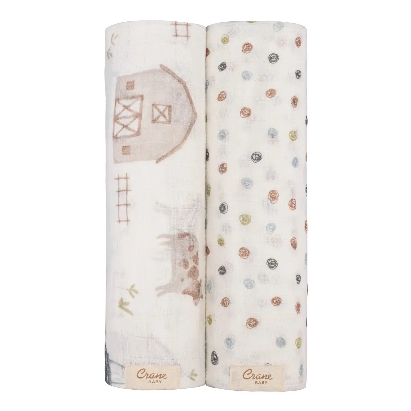 Charlie 2-pc. Farmhouse Tractor/Dot Swaddle Set
