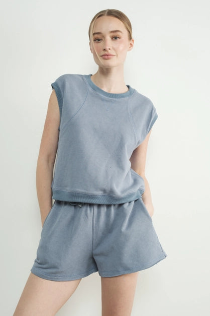 Washed Terry Sleeveless Top