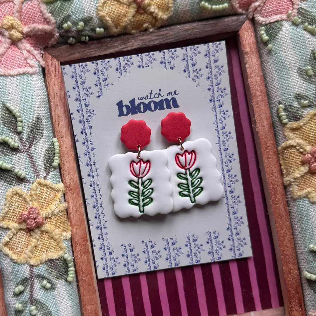 Floral Stamp Earrings