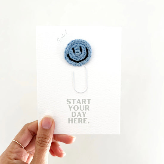 Happy Face Bookmark - Blue