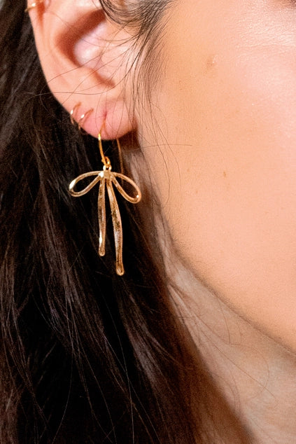 Bad to the Bow Earrings - Gold