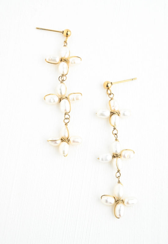 Pearl Bloom Drop Earrings