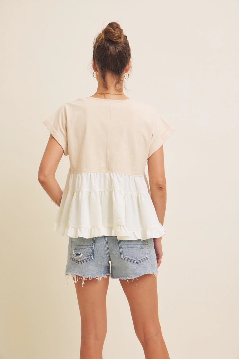 Babydoll Top with Tiered Ruffles