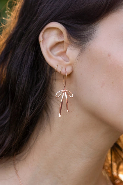 Bad to the Bow Earrings - Rose Gold